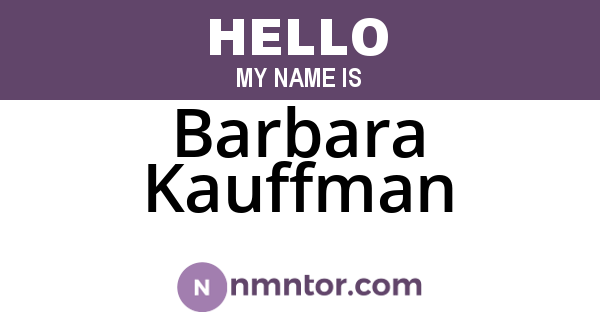Barbara Kauffman