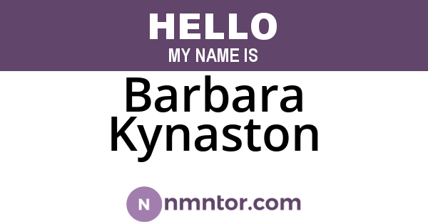 Barbara Kynaston