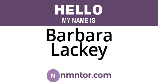 Barbara Lackey