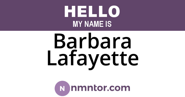 Barbara Lafayette