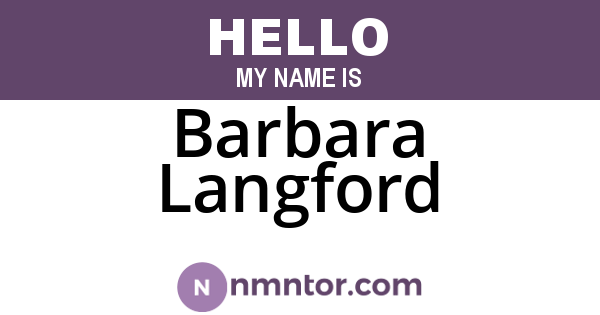 Barbara Langford