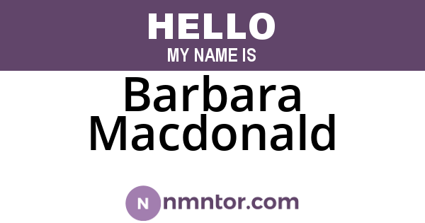 Barbara Macdonald
