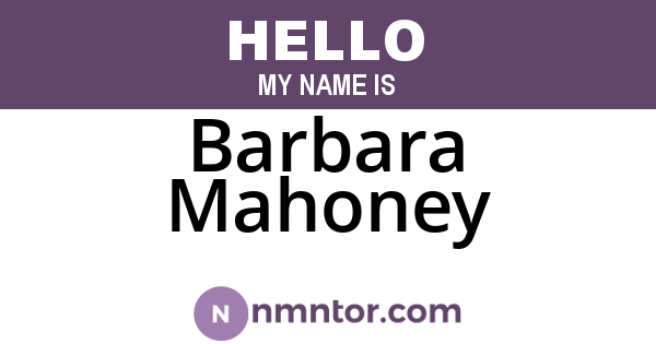 Barbara Mahoney