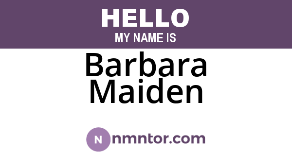Barbara Maiden