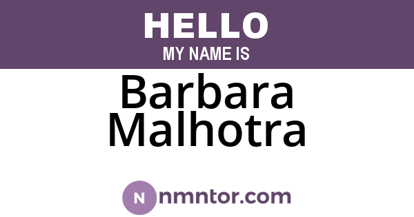 Barbara Malhotra
