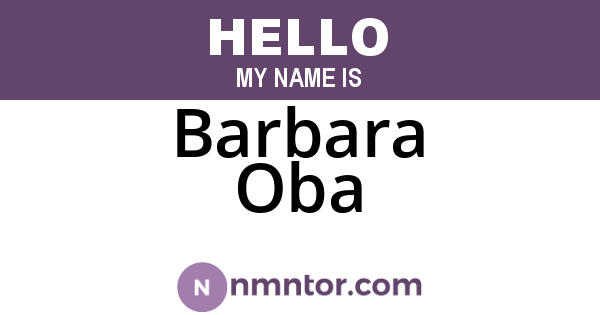 Barbara Oba