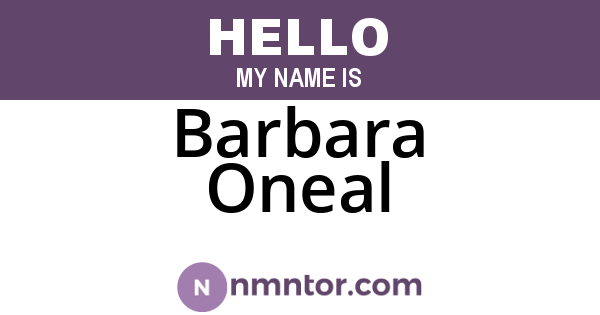 Barbara Oneal