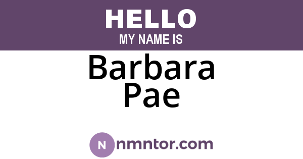 Barbara Pae