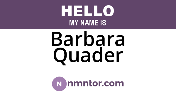 Barbara Quader