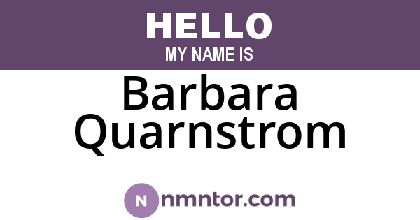 Barbara Quarnstrom