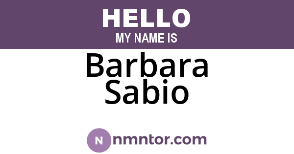 Barbara Sabio