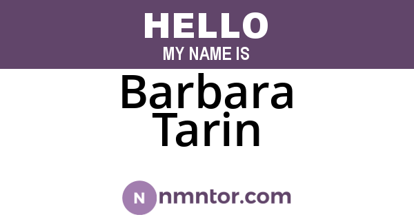 Barbara Tarin