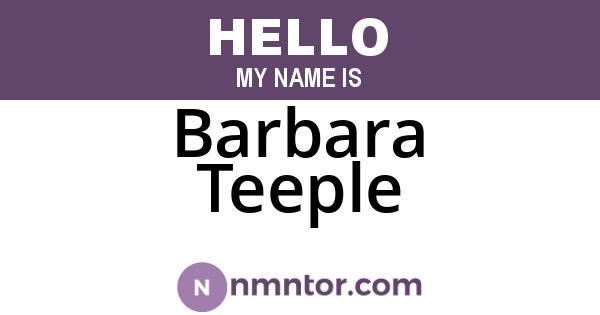 Barbara Teeple
