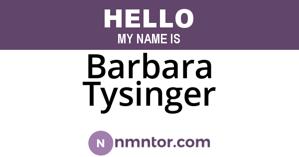 Barbara Tysinger