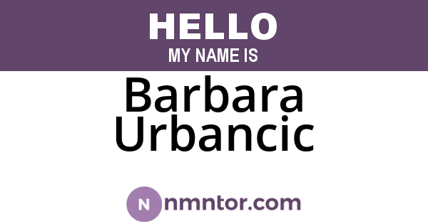 Barbara Urbancic