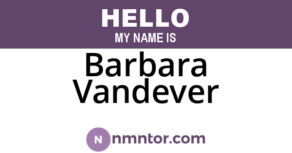 Barbara Vandever