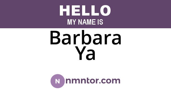 Barbara Ya