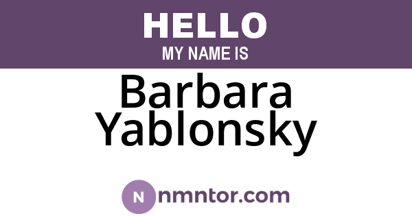 Barbara Yablonsky