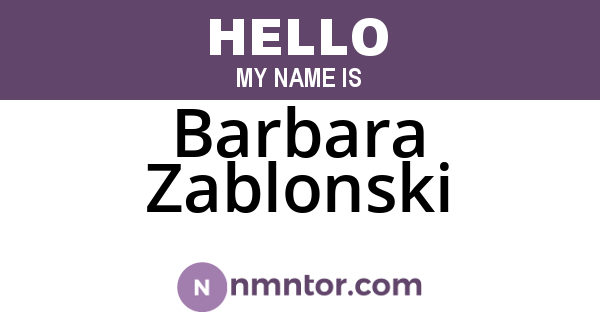 Barbara Zablonski