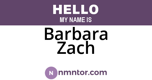 Barbara Zach