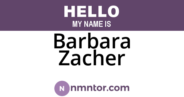 Barbara Zacher