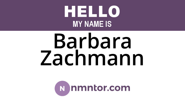 Barbara Zachmann