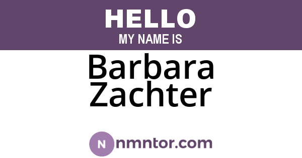 Barbara Zachter