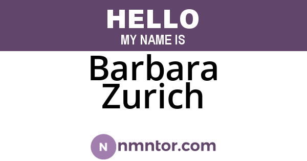 Barbara Zurich