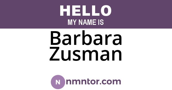 Barbara Zusman