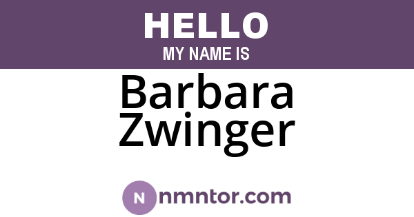 Barbara Zwinger