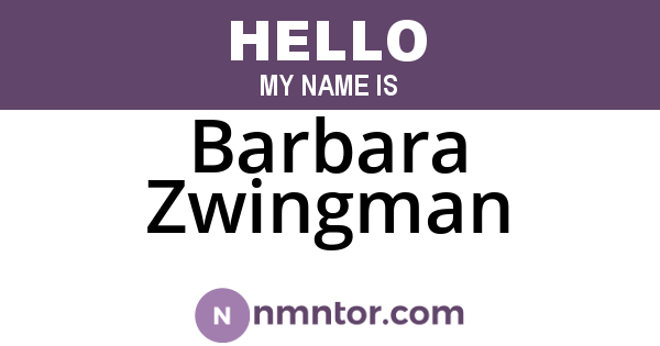 Barbara Zwingman
