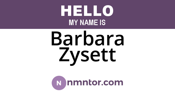 Barbara Zysett