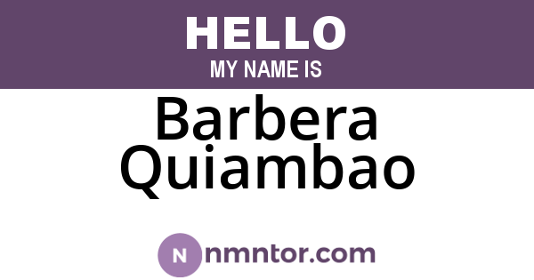 Barbera Quiambao