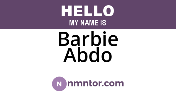 Barbie Abdo