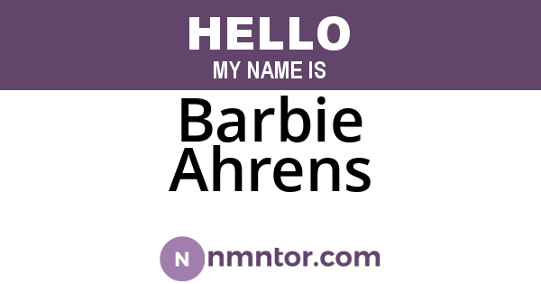 Barbie Ahrens