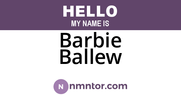 Barbie Ballew