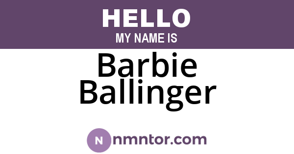Barbie Ballinger