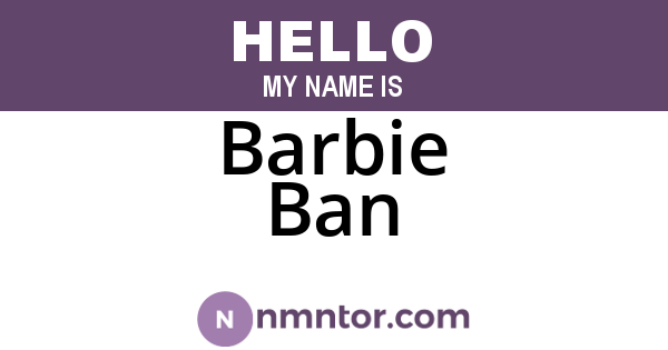 Barbie Ban