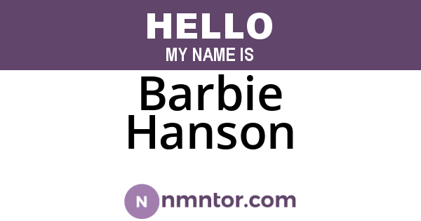 Barbie Hanson