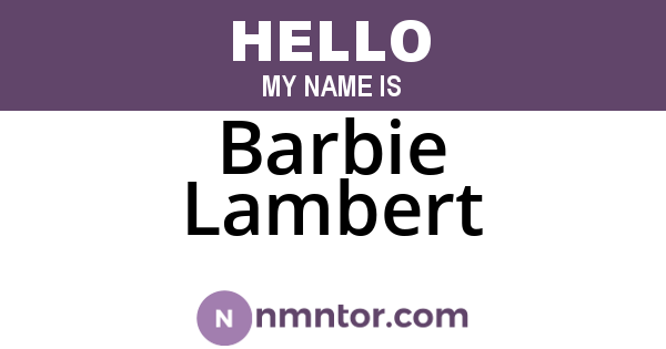 Barbie Lambert