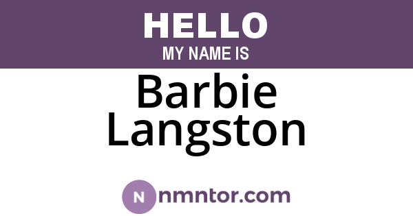 Barbie Langston