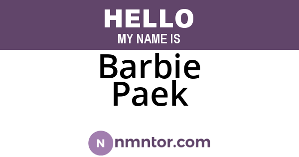 Barbie Paek