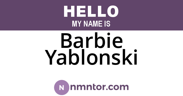 Barbie Yablonski