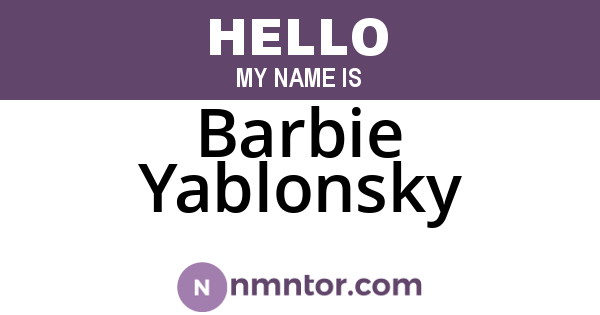 Barbie Yablonsky
