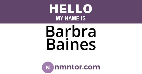 Barbra Baines