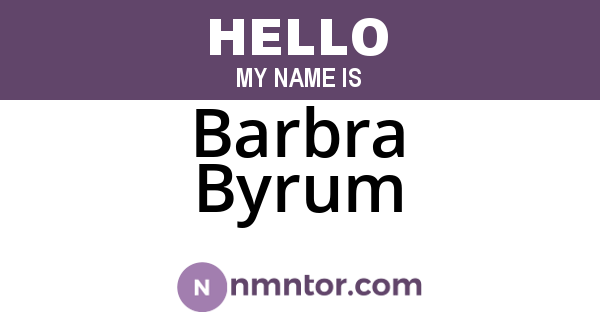 Barbra Byrum