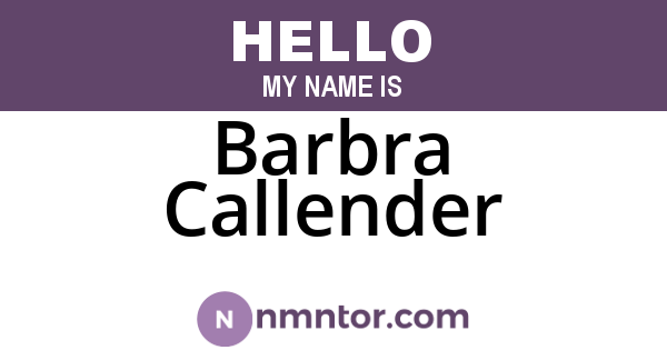 Barbra Callender