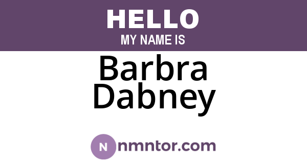 Barbra Dabney