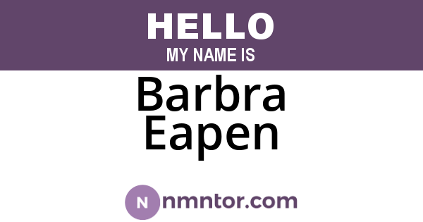 Barbra Eapen