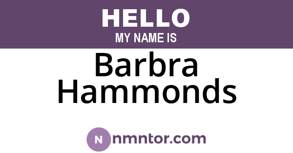 Barbra Hammonds